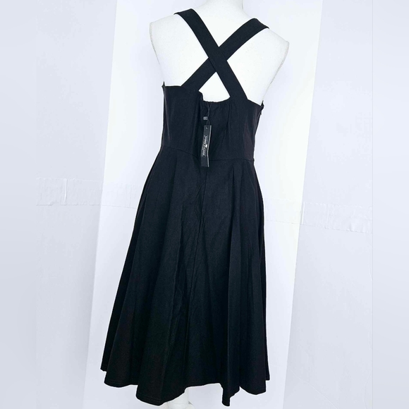 Unique & Classic Women's Black Retro Corset Bustier Swing Dress size L - Picture 12 of 16